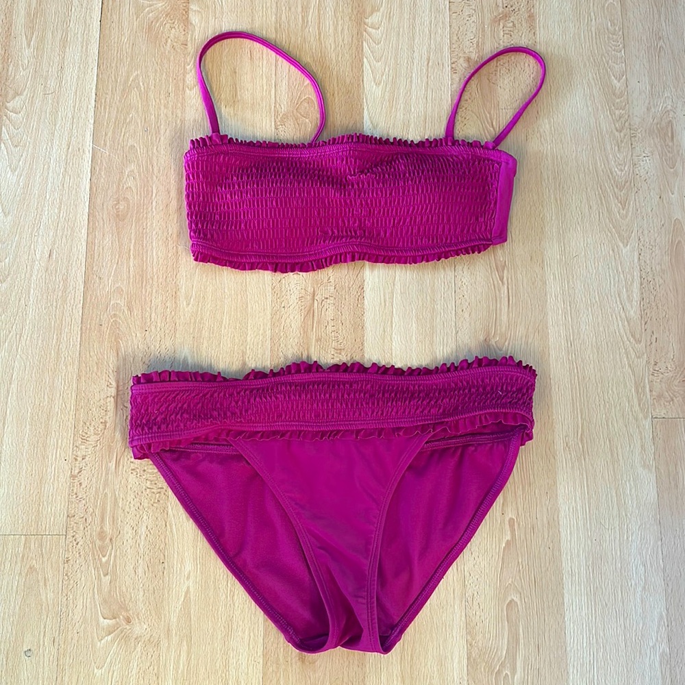 Fuchsia ruffle Time & Tru bikini size medium
